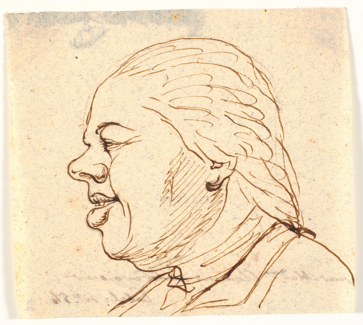 Portret męski. Profil po lewej. Karykatura autorstwa Marie Jeanne Clemens