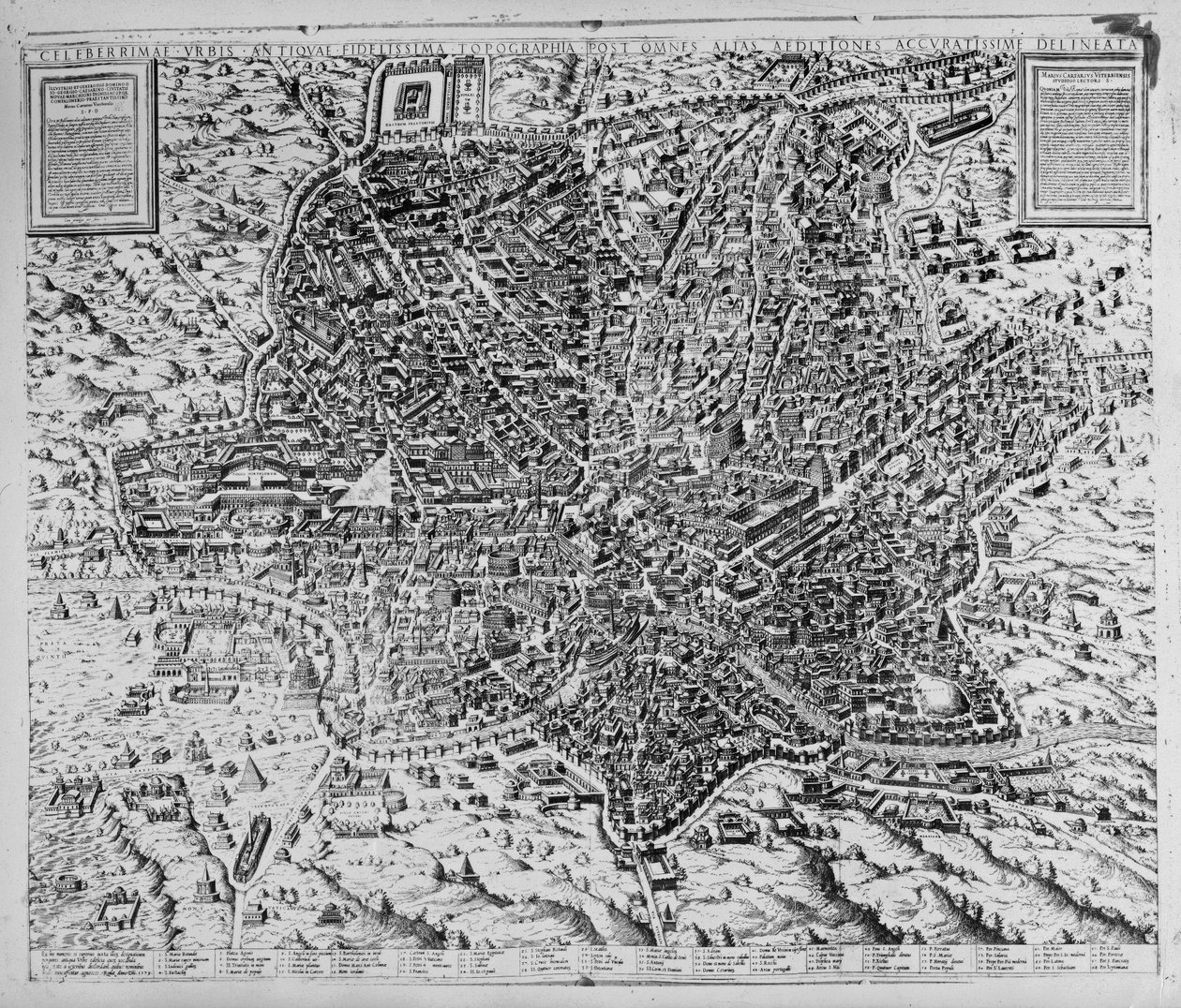 Mapa Rzymu, 1579 autorstwa Mario Cartaro