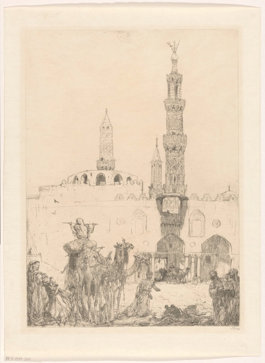 Meczet Al-Azhar w Kairze autorstwa Marius Bauer (signed by artist)