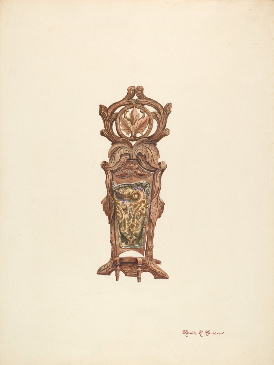 Bootjack i uchwyt na pantofelki, c. 1940. autorstwa Marius Hansen