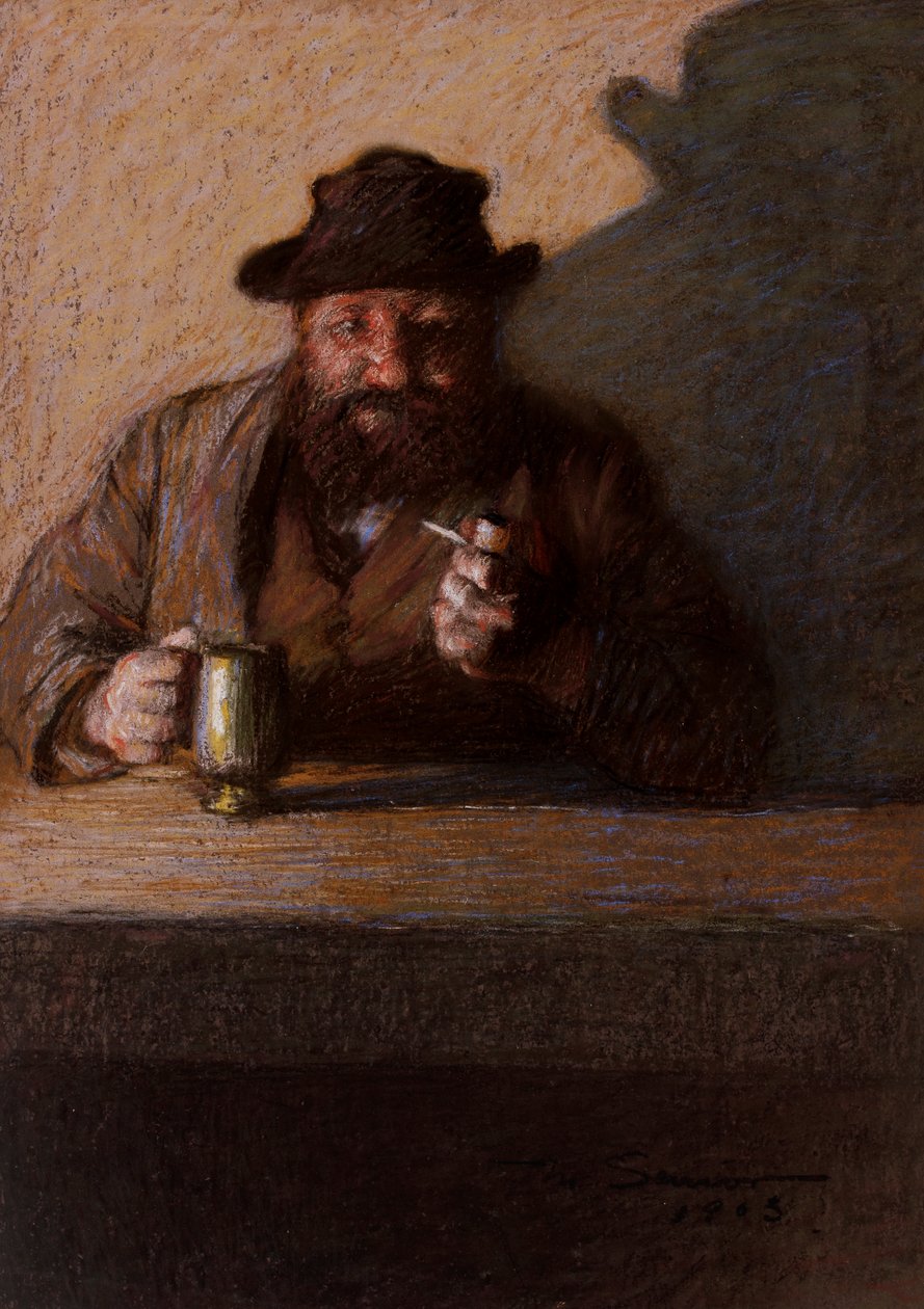 Przy barze, 1903 (pastel na papierze) autorstwa Mark Senior