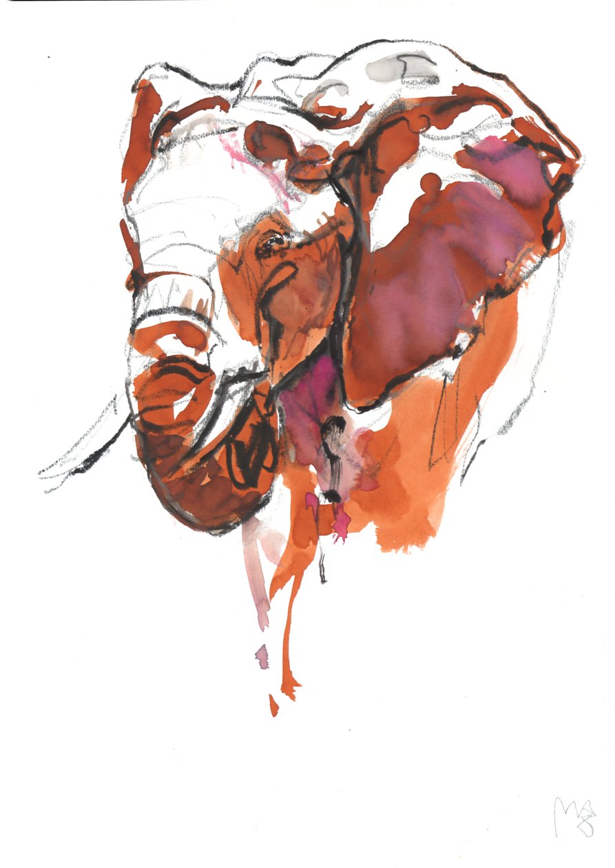 Badanie głowy słonia II, 2018 autorstwa Mark Adlington