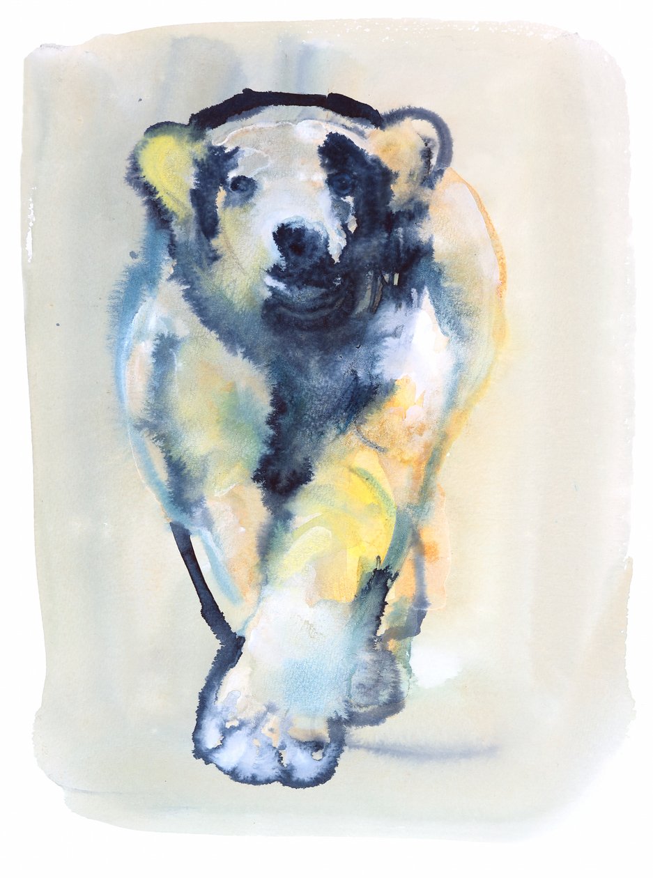 Nieustraszony, 2015, (akwarela i gwasz na papierze) autorstwa Mark Adlington
