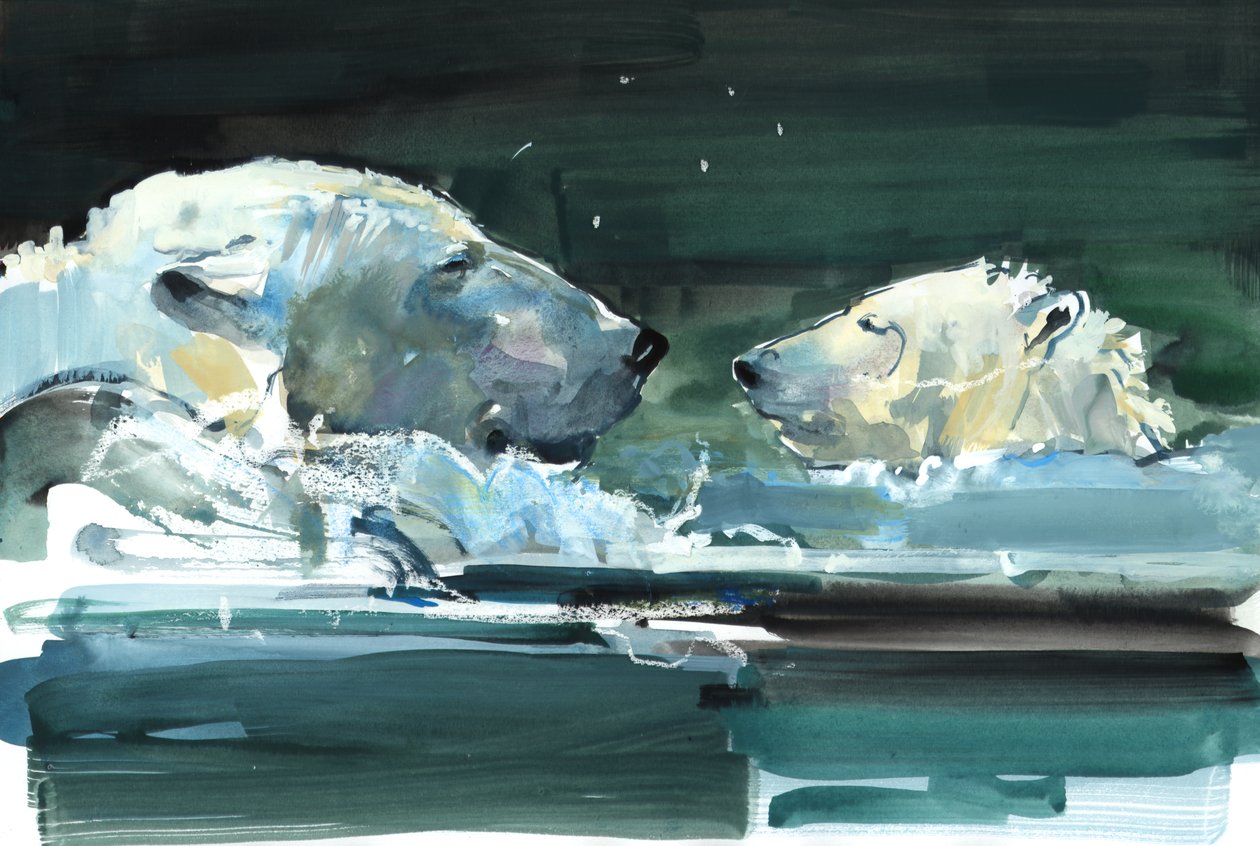 Nos w nos, 2016, (akwarela na papierze) autorstwa Mark Adlington