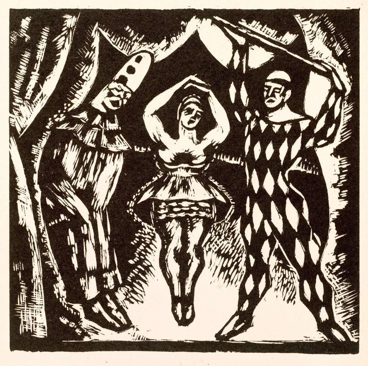 Arlekinada, drzeworyt Rogera Fry autorstwa Mark Gertler