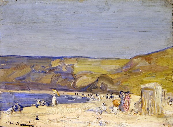 Runswick Bay (olej na panelu) autorstwa Mark Senior