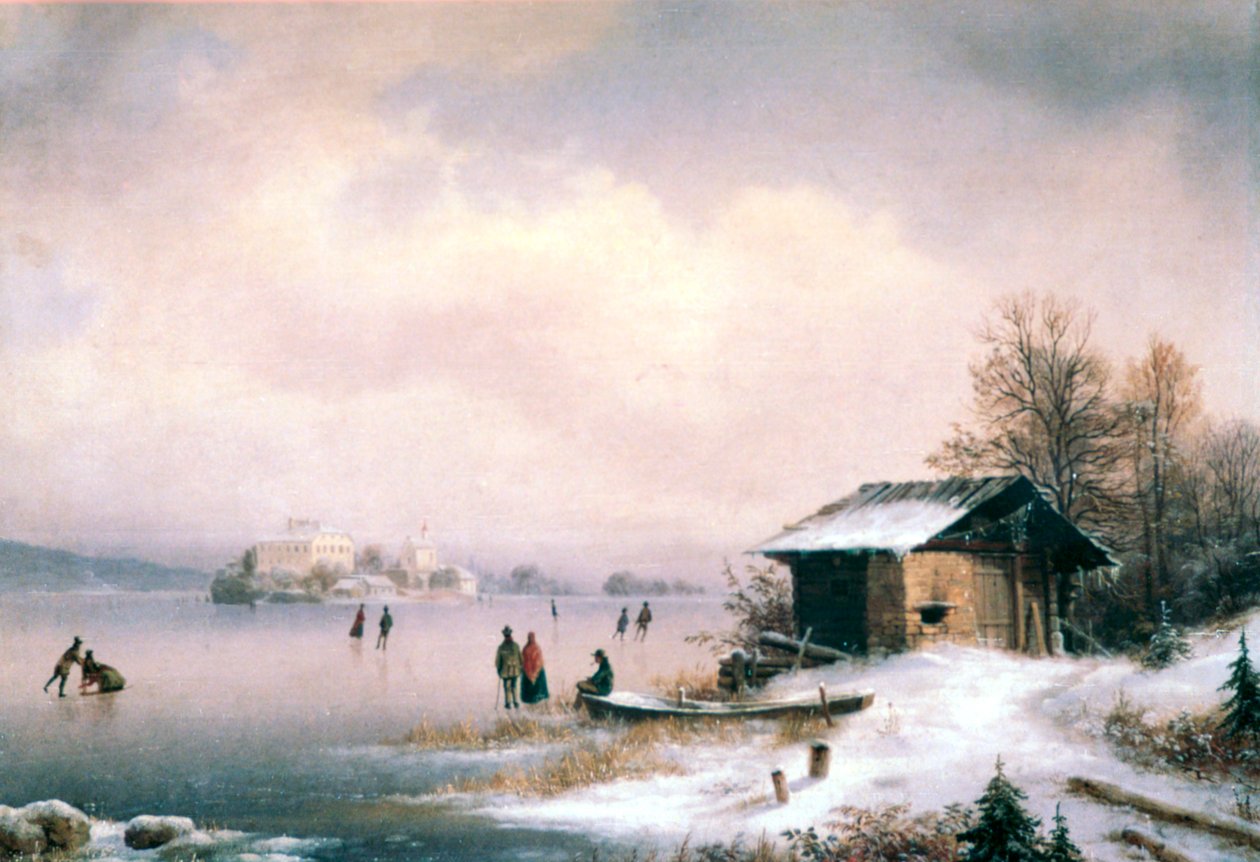 Pejzaż zimowy, Lublana, c1844-1871 autorstwa Marko Pernhart