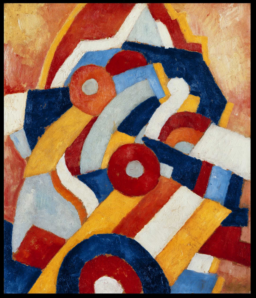 Abstrakcja, ok. 1914 (olej na tekturze zamontowany na panelu) autorstwa Marsden Hartley