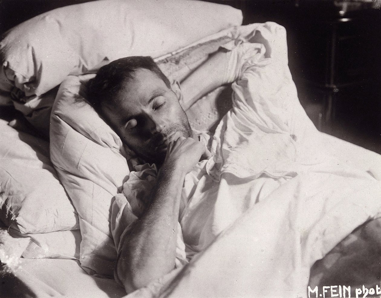 Egon Schiele na łożu śmierci, 1918. autorstwa Martha Fein