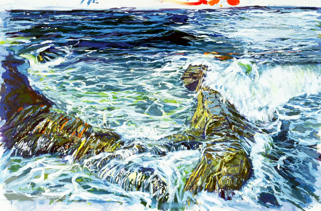 Lands End, 2002 (toaleta i gwasz na papierze) autorstwa Martin Decent