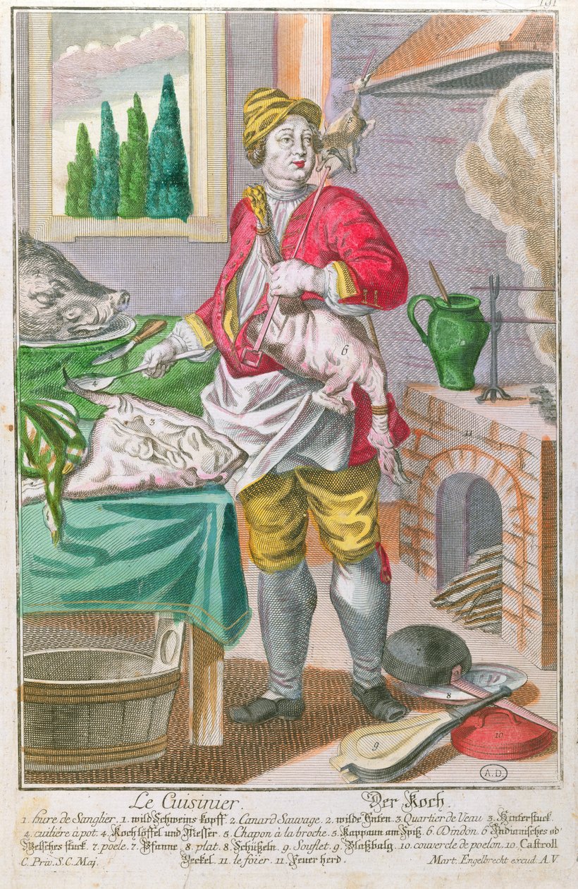 Kucharz, ok.1735 autorstwa Martin Engelbrecht