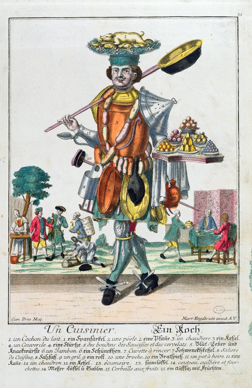 Kucharz, ok.1735 autorstwa Martin Engelbrecht
