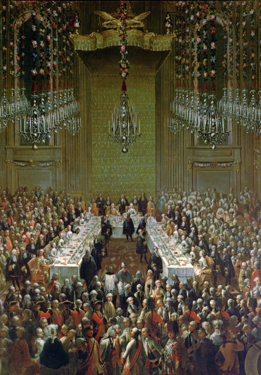 Bankiet w Redoutensaal, Wiedeń, 1760 (detal z 66717) autorstwa Martin II Mytens or Meytens
