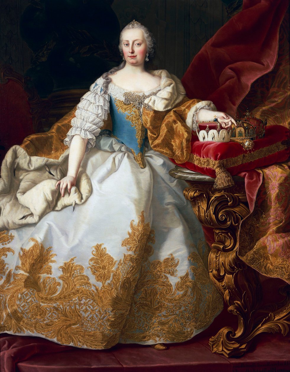 Maria Teresa, cesarzowa Austrii, 1744 r. autorstwa Martin II Mytens or Meytens