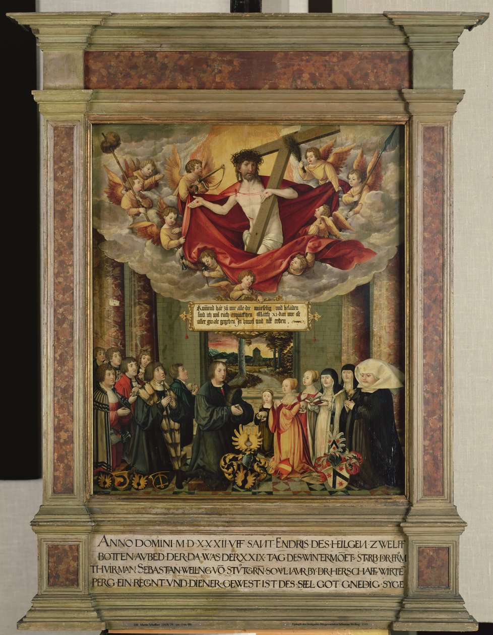 Tablica z grobu Sebastiana Wellinga, burgermeister Stuttgartu, 1535 autorstwa Martin Schaffner