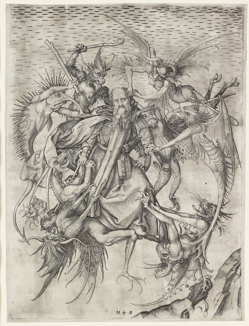 Uciski św. Antoniego autorstwa Martin Schongauer