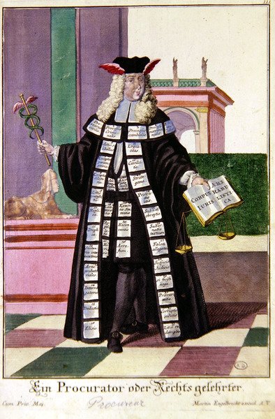Prokurator Generalny, ok. godz. 1735 (grawerowanie) autorstwa Martin Engelbrecht