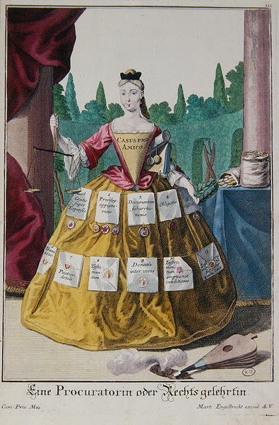 Prokuratorka kobieta, c.1735 (kolor lito) autorstwa Martin Engelbrecht