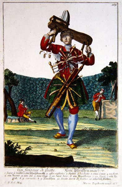 Fletarz, ok.1735 (kolorowy grawerunek) autorstwa Martin Engelbrecht