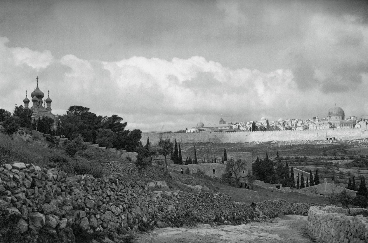 Jerozolima i Ogród Getsemani, 1937 autorstwa Martin Hurlimann