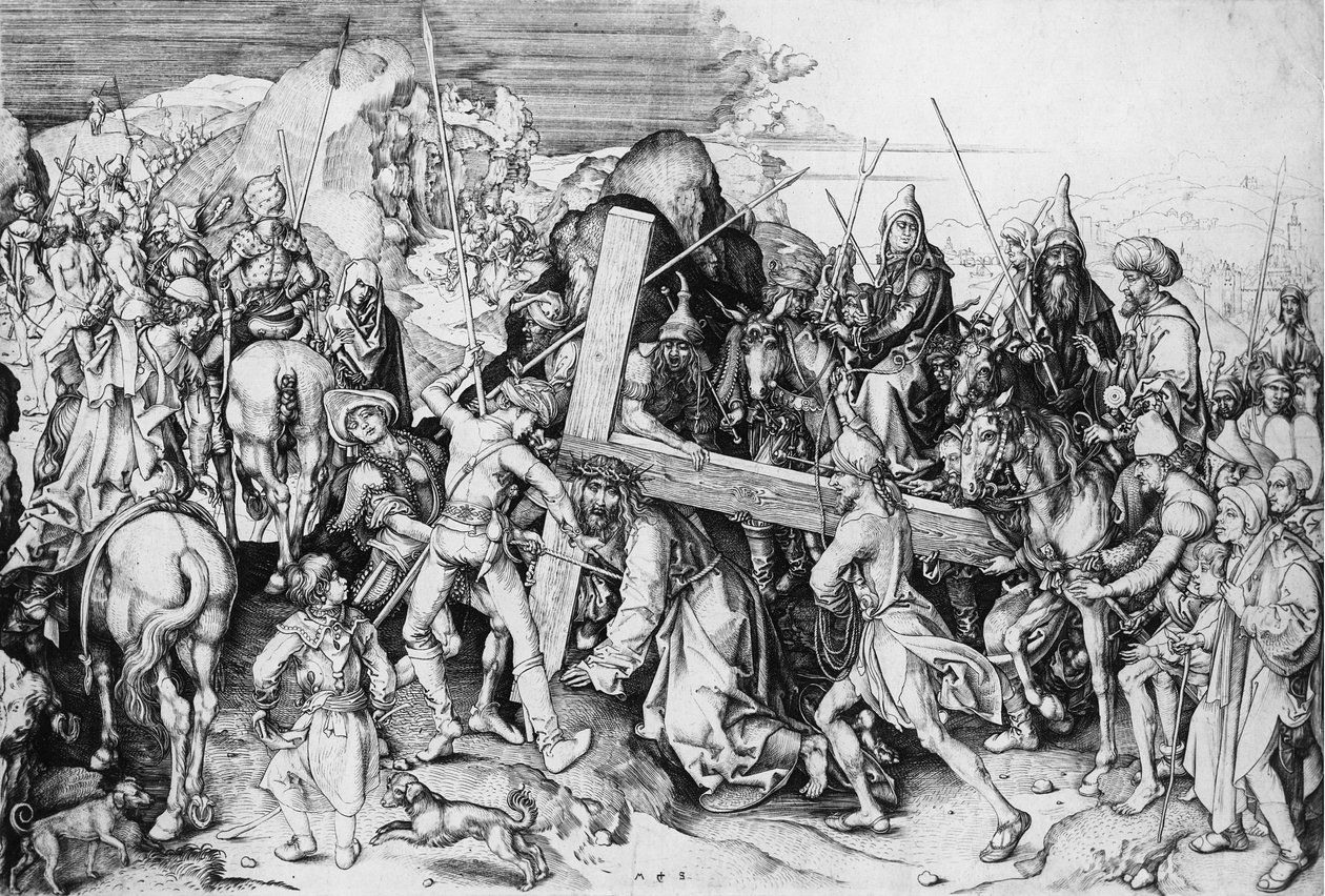 Chrystus niosący krzyż, c.1475 (rycina) autorstwa Martin Schongauer