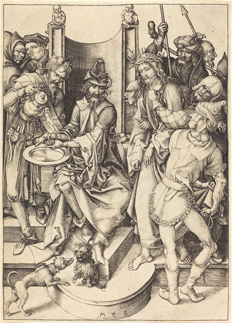 Chrystus przed Piłatem autorstwa Martin Schongauer