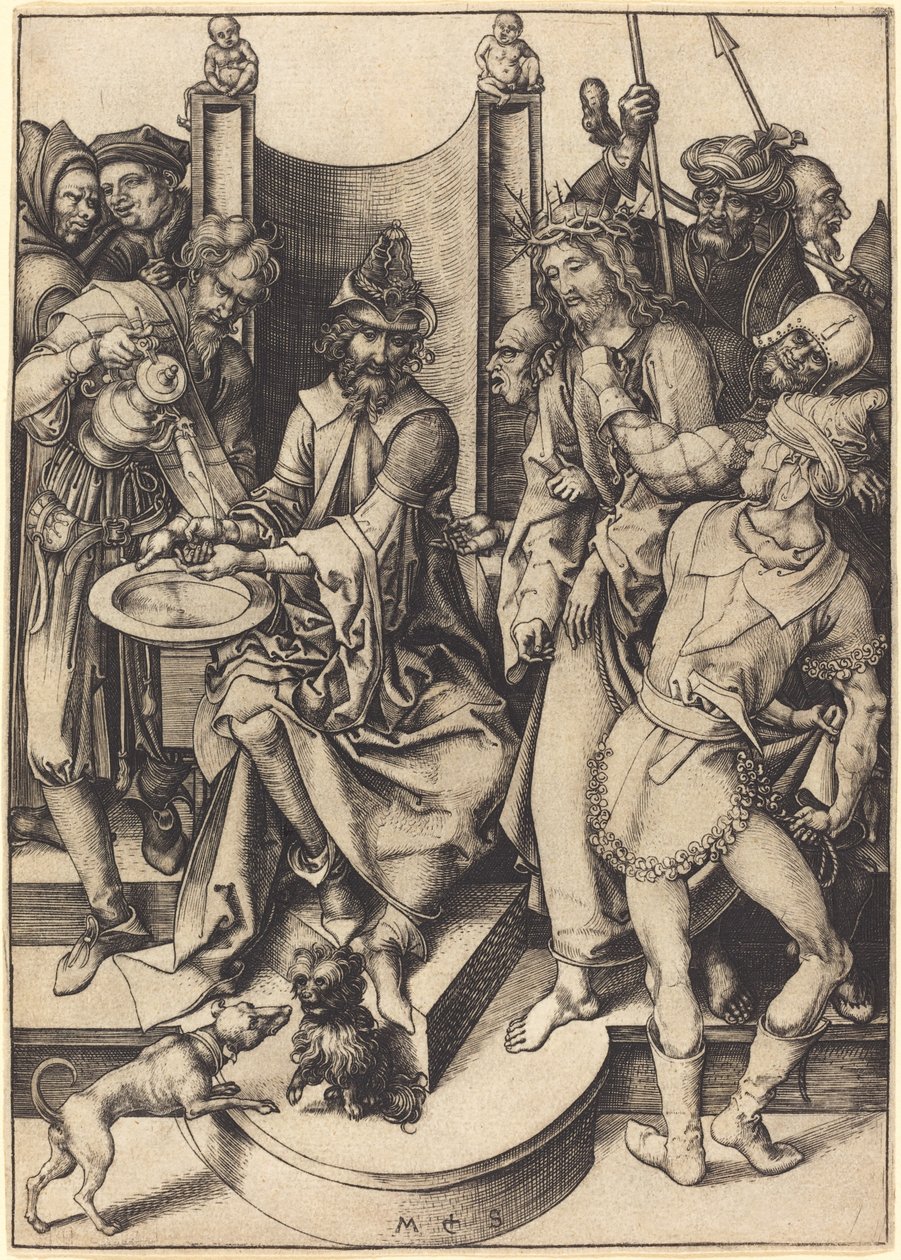 Chrystus przed Piłatem autorstwa Martin Schongauer