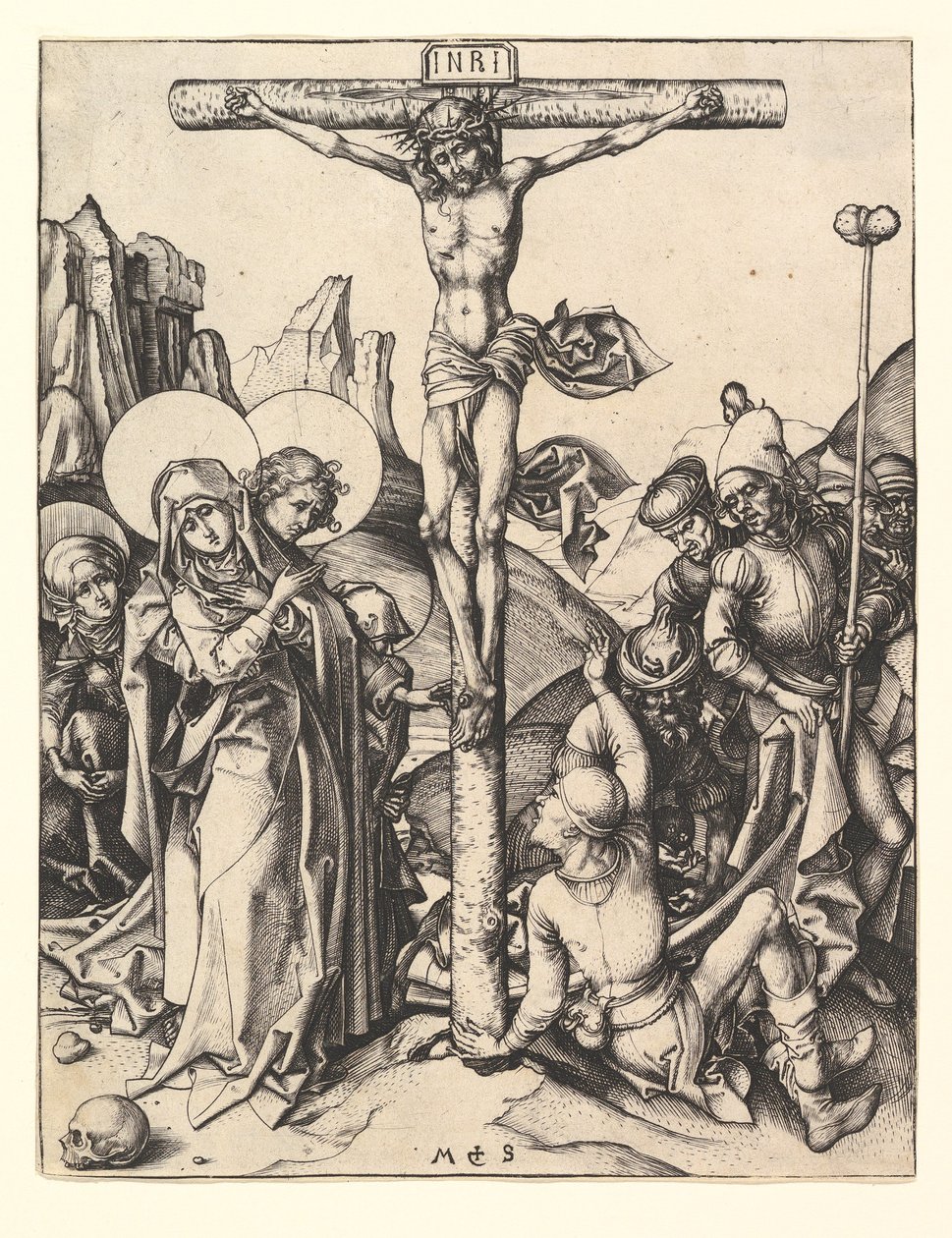 Ukrzyżowanie, ca. 1435-1491. autorstwa Martin Schongauer