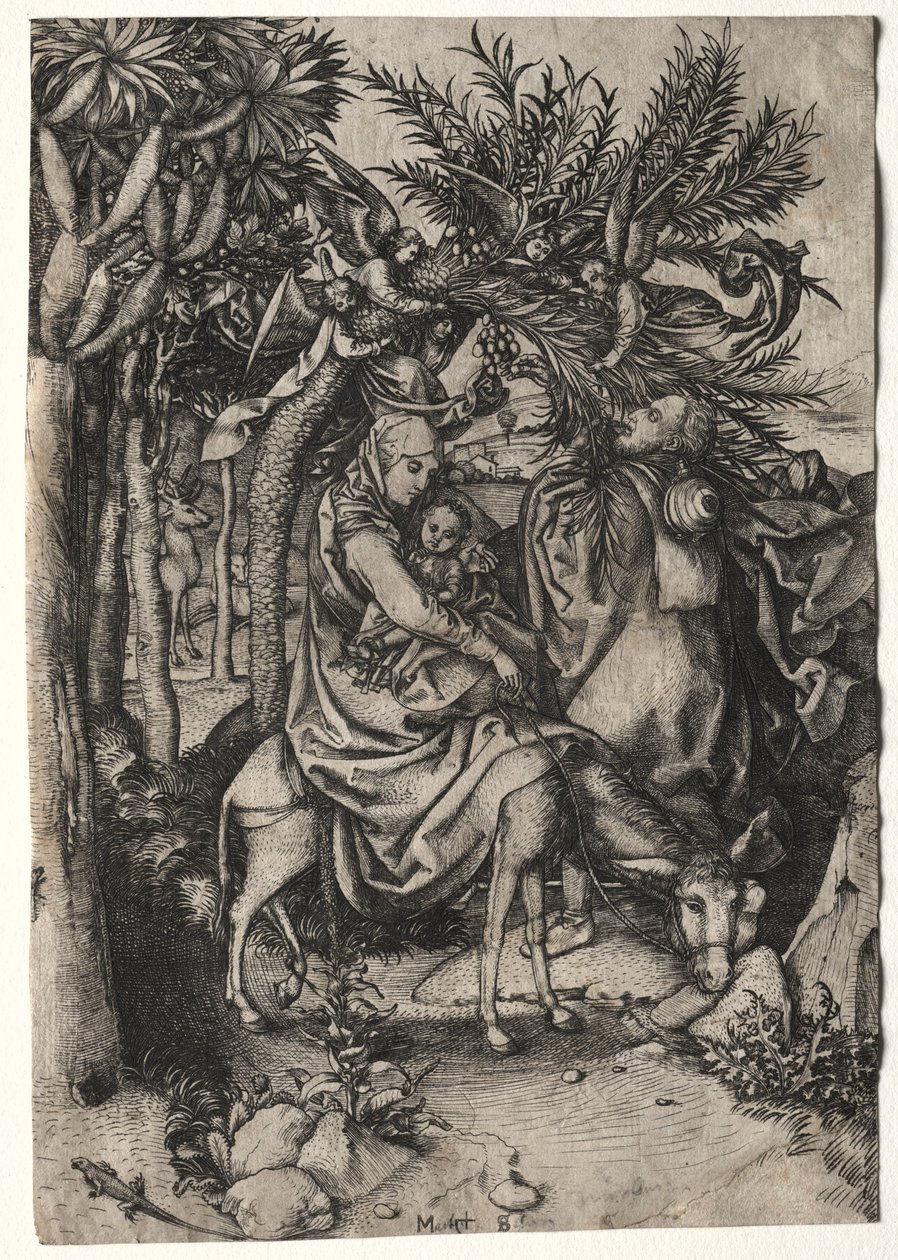 Ucieczka do Egiptu. autorstwa Martin Schongauer