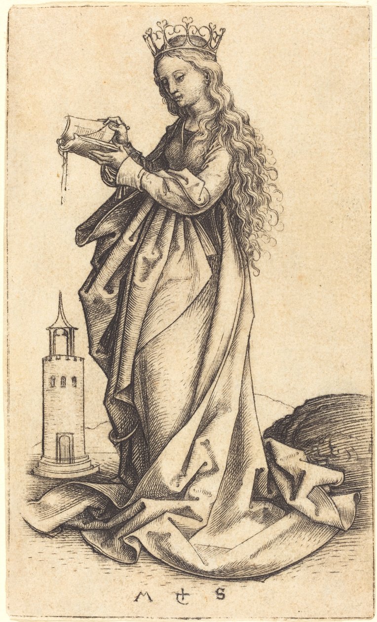 Św. Barbara autorstwa Martin Schongauer