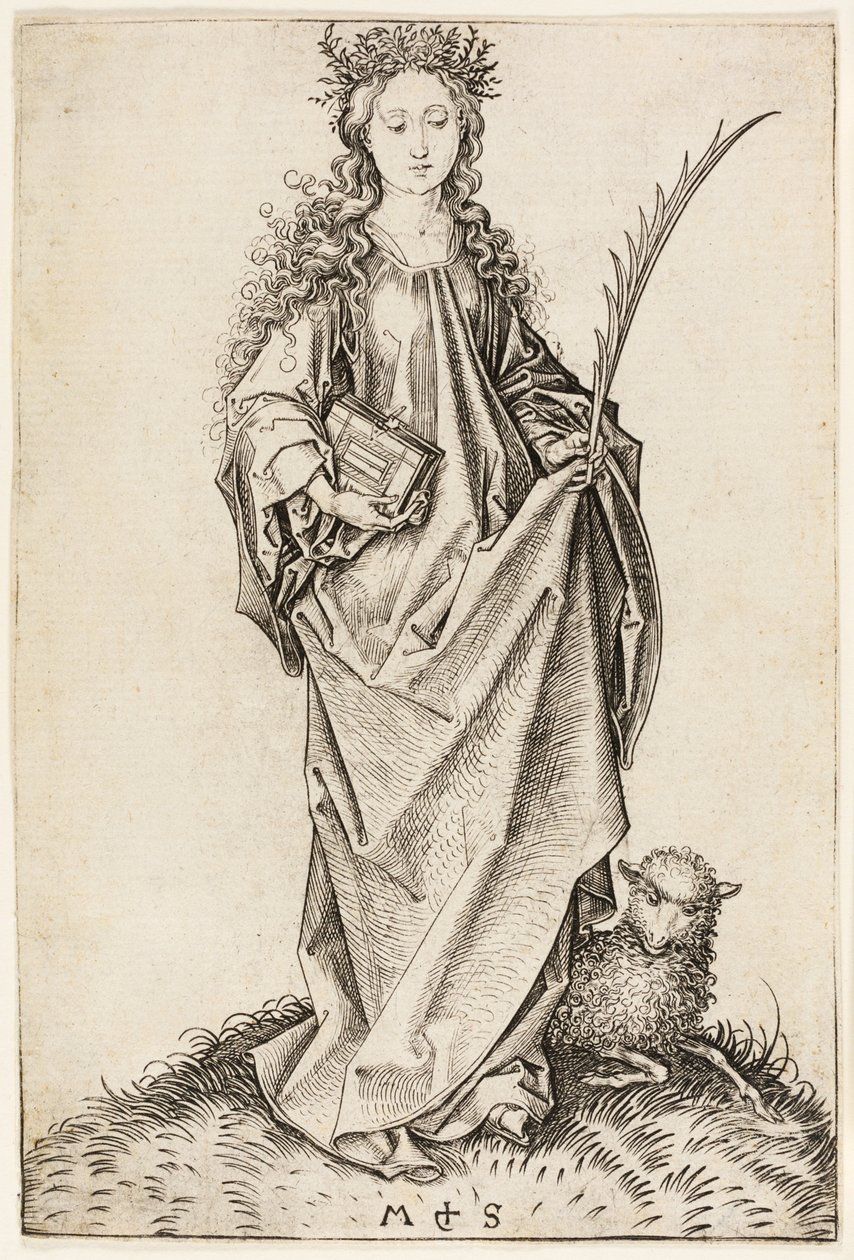 Święta Agnieszka autorstwa Martin Schongauer
