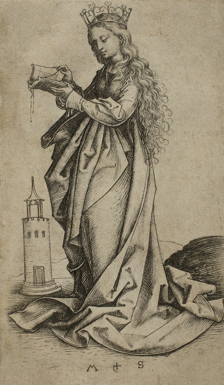 św. Barbary autorstwa Martin Schongauer
