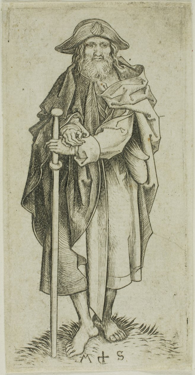 Święty Jakub Większy, od Apostołów autorstwa Martin Schongauer