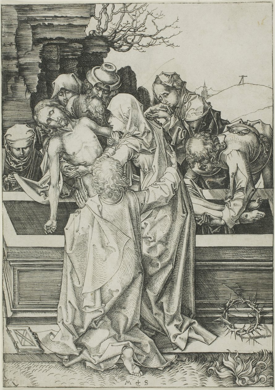Złożenie do grobu, z „Pasji” autorstwa Martin Schongauer