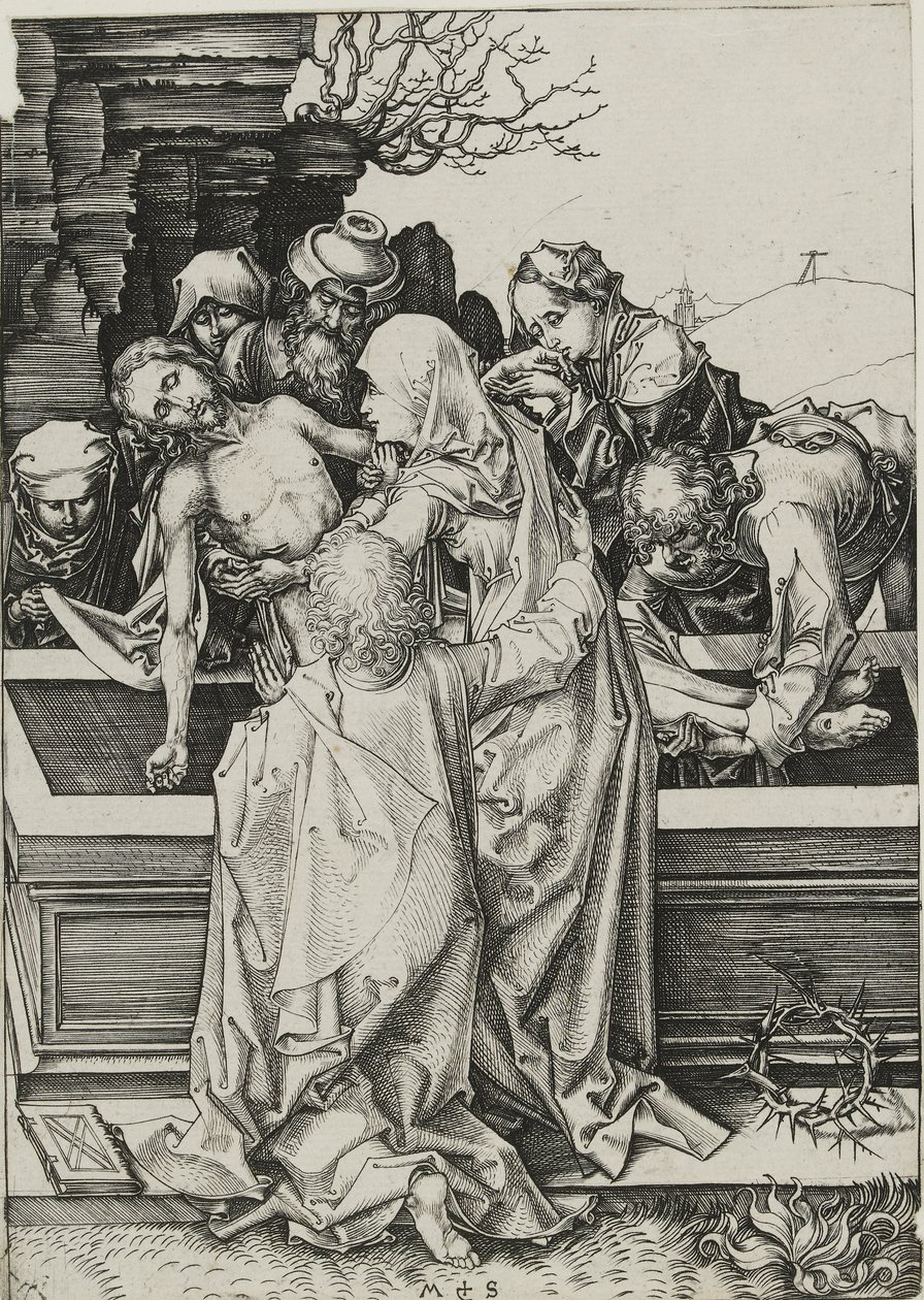 Złożenie do grobu, koniec XV wieku autorstwa Martin Schongauer