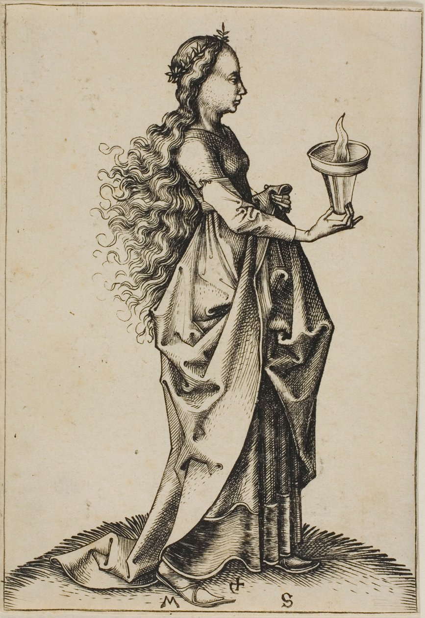 Piąta Mądra Dziewica autorstwa Martin Schongauer