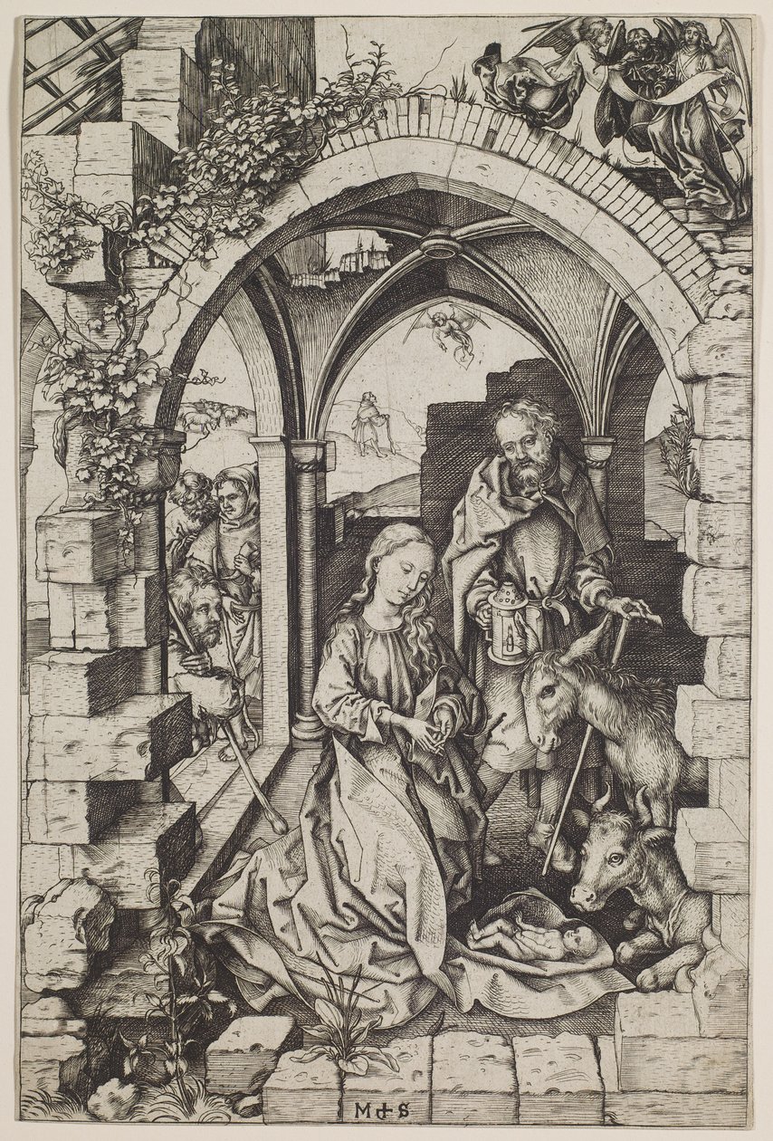 Narodzenie Pańskie, ok. 1471-73 (rycina) autorstwa Martin Schongauer