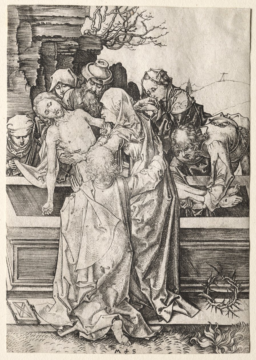 Pasja: złożenie do grobu. autorstwa Martin Schongauer