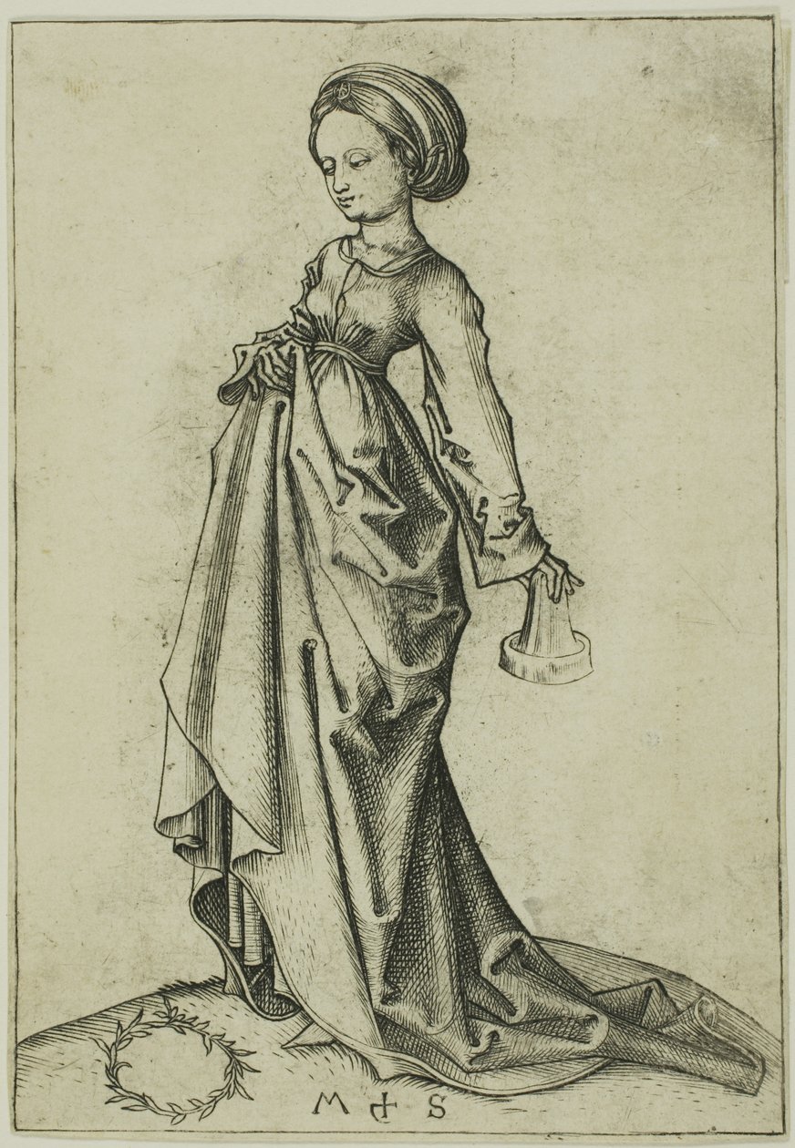 Druga głupia dziewica autorstwa Martin Schongauer