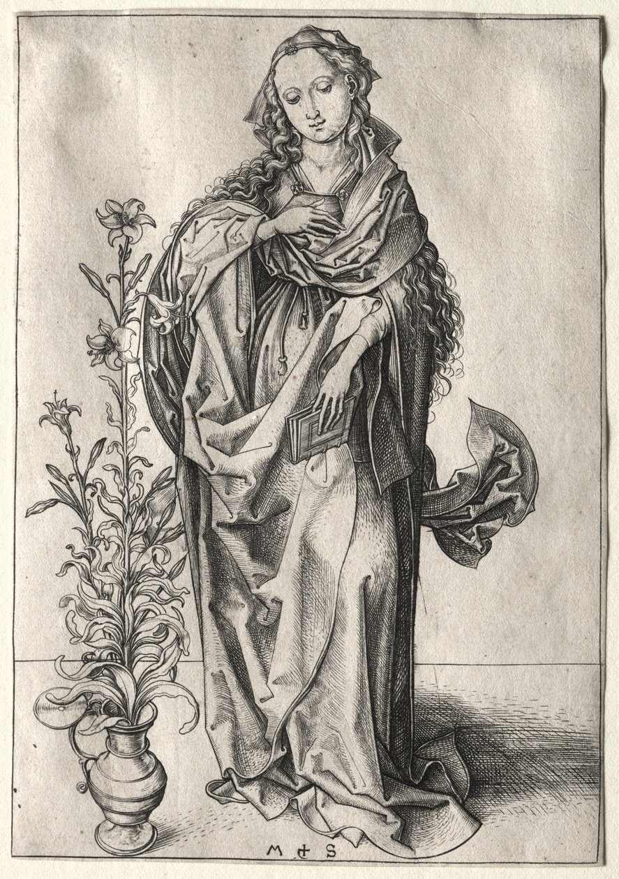 Dziewica Zwiastowania. autorstwa Martin Schongauer