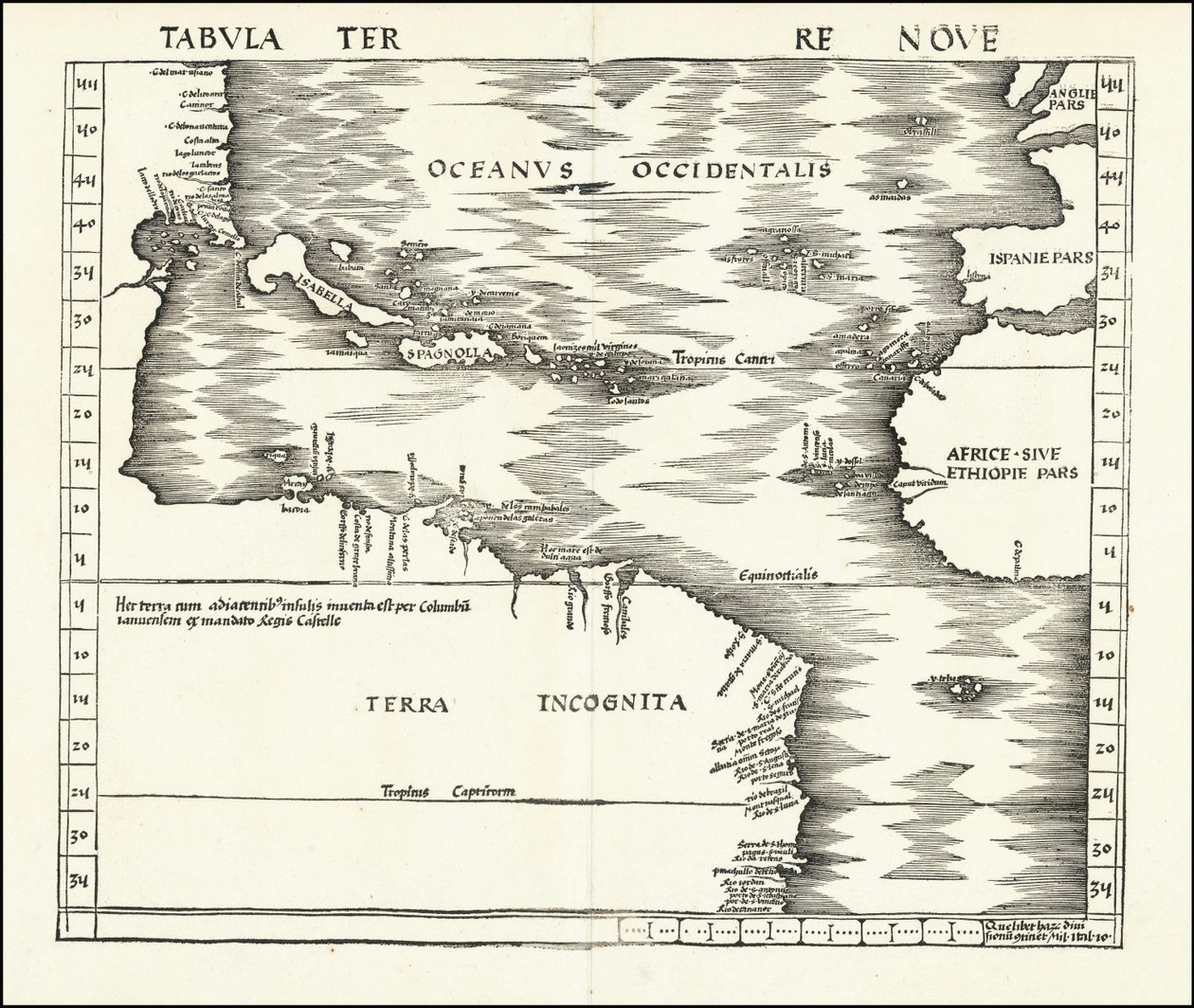 1513 Tabula Terre Nine autorstwa Martin Waldseemuller