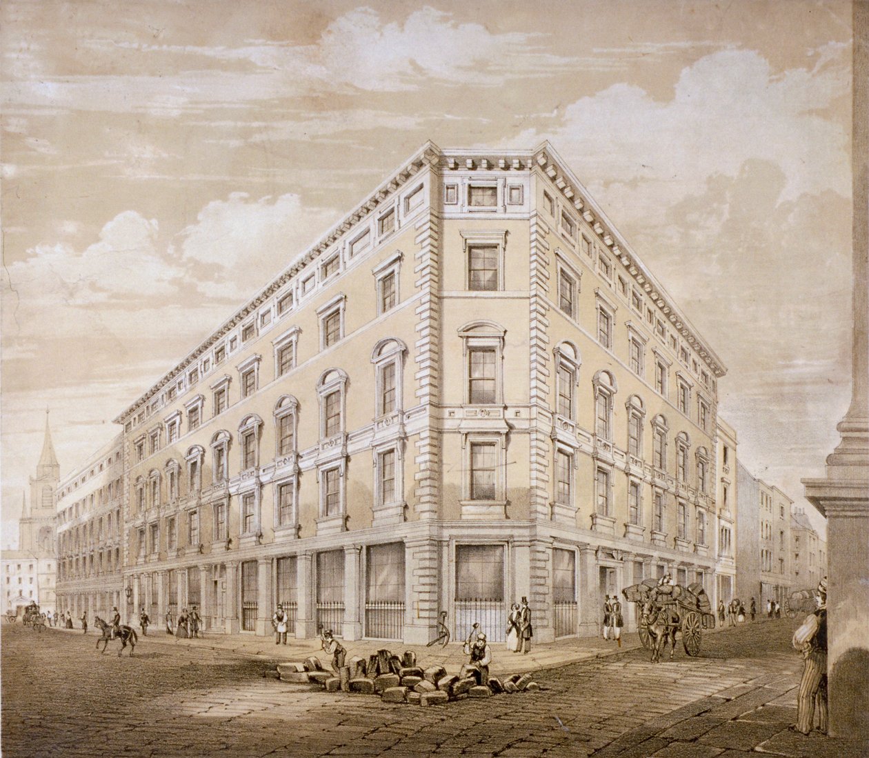Gresham Street, City of London, 1840. autorstwa Martin and Hood