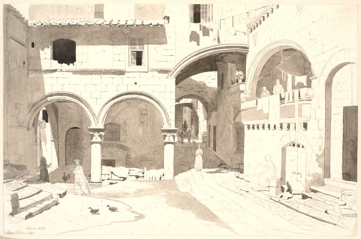 Piazza San Pellegrino autorstwa Martinus Rørbye