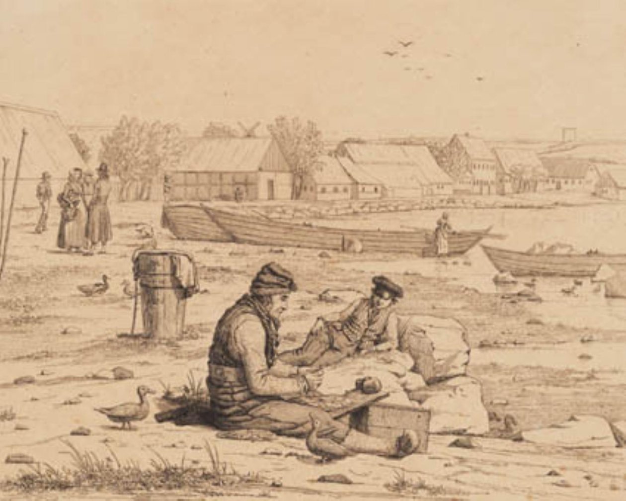Strandgaden w Thisted. 1830 autorstwa Martinus Rørbye