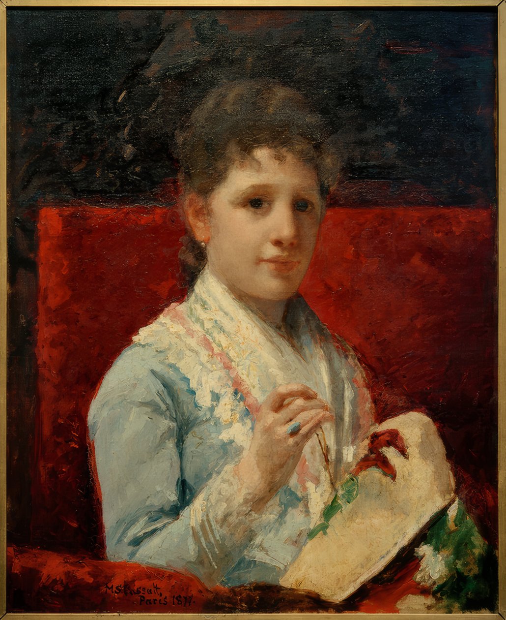Haftowanie Mary Ellison autorstwa Mary Cassatt