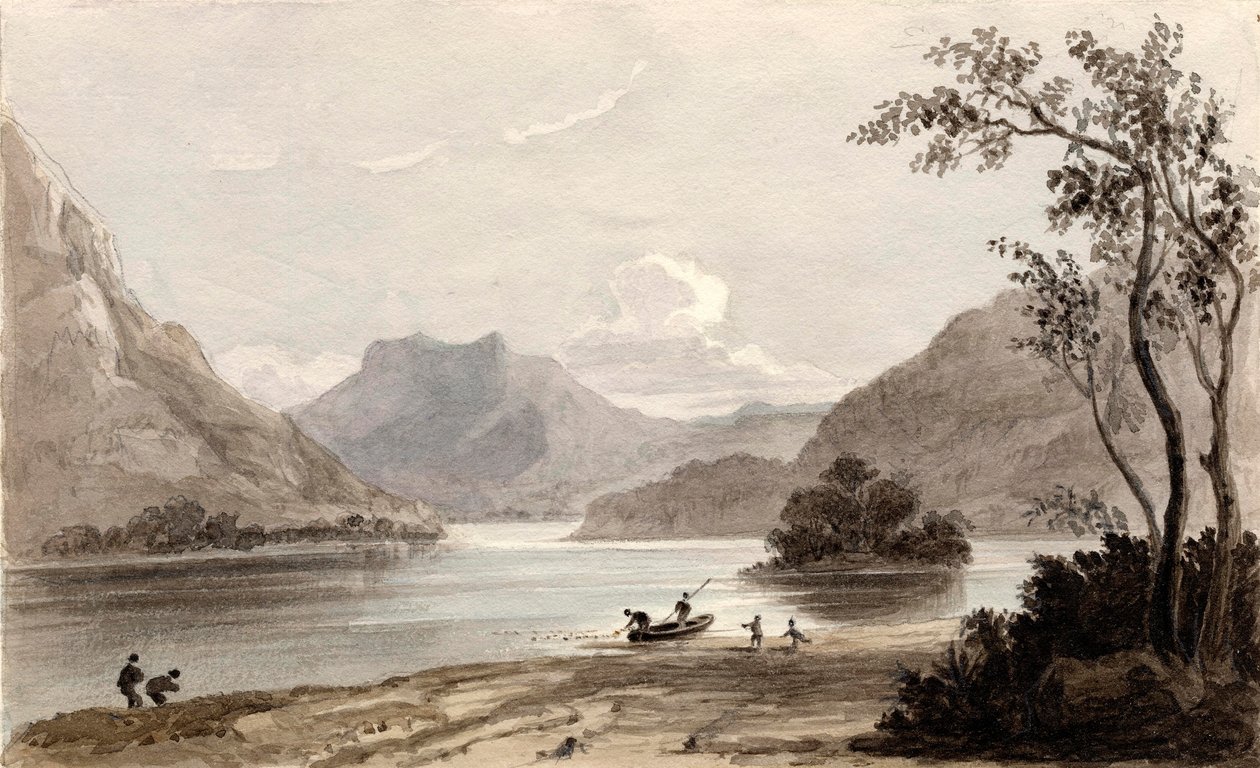 Loch Erne, 1826-27 (ołówek i wc na papierze) autorstwa Mary Elizabeth Monck