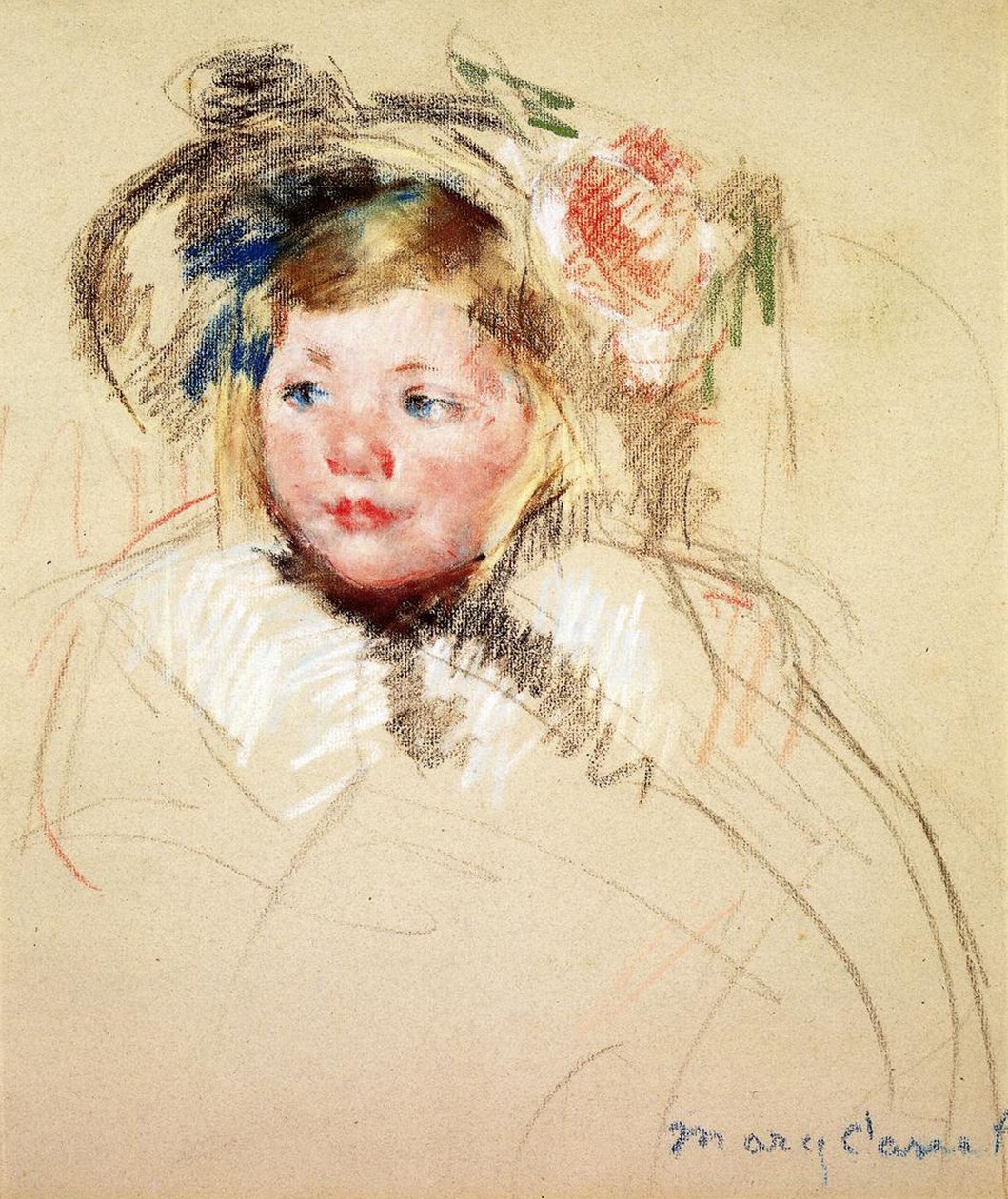Sarah Patrząc w lewo, 1901 (pastel na papierze) autorstwa Mary Cassatt