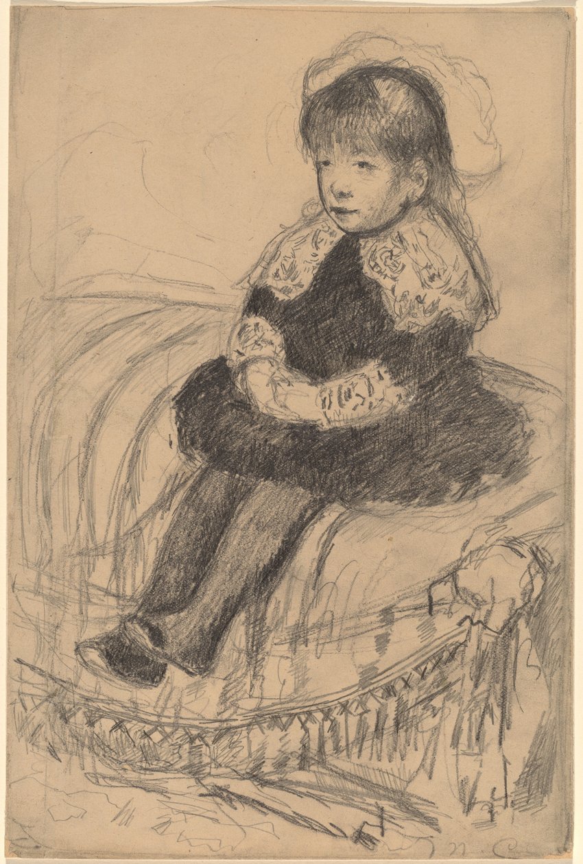 Dziecko siedzące na sofie, ok. godz. 1883. autorstwa Mary Cassatt
