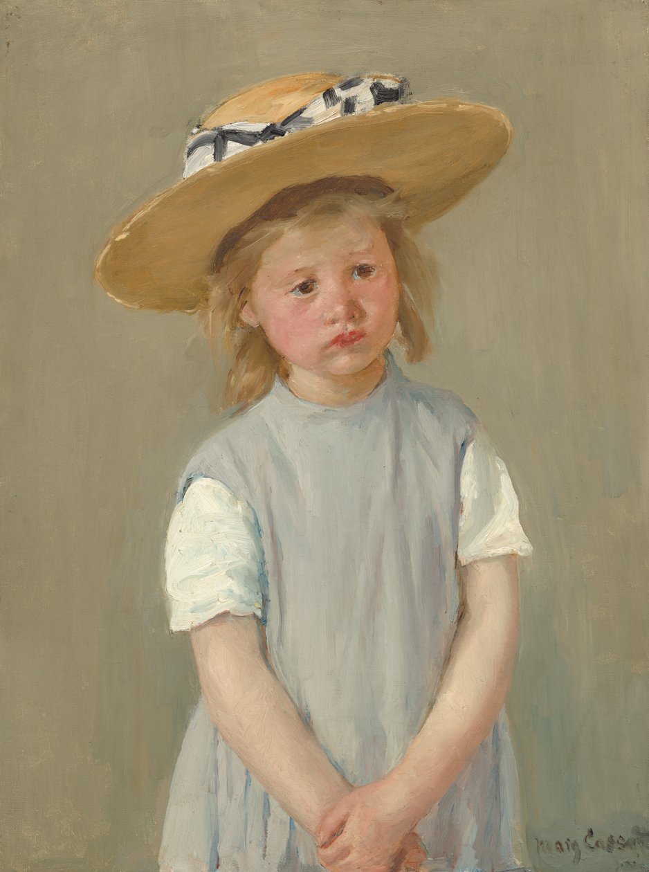 Dziecko w słomkowym kapeluszu, c. 1886. autorstwa Mary Cassatt