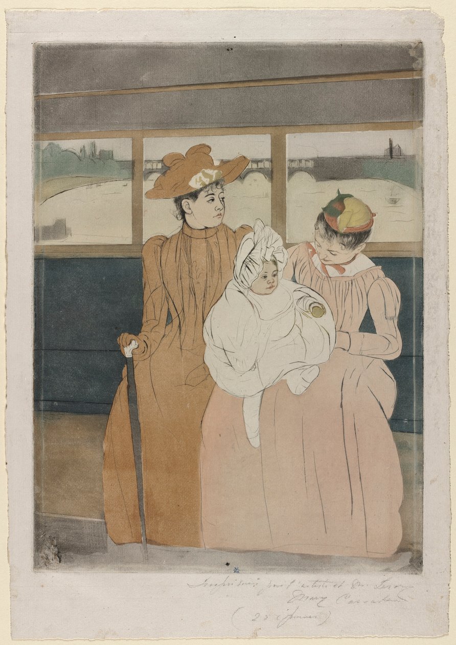 W Omnibusie, 1890-91. autorstwa Mary Cassatt